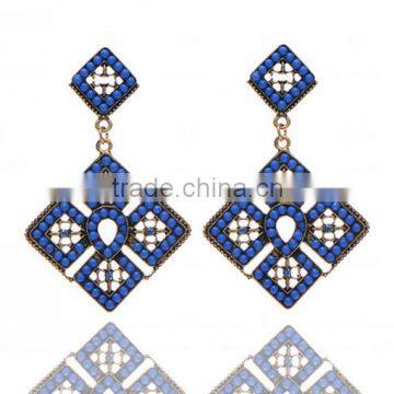 Vintage drop earring New Coming Gold Color Alloy Colorful Enamel Triangle Geometry Nepal style wholesale jewelry