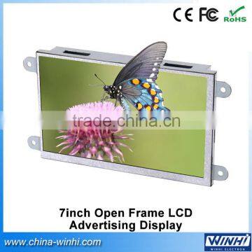 7 inch indoor shelf edge open frame lcd monitor usb video Auto play12v media player for advertising