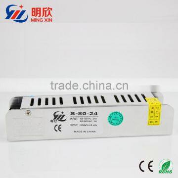 DC 24V single output strip switching power deriver led driver 80w