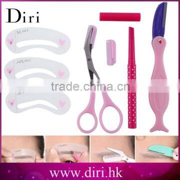 Makeup Beauty Kit Eyebrow Stencil Eyeliner Pencil Blade Cutter Trimmer FULL Set photo-6