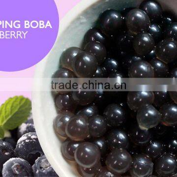 Blueberry bubble tea popping boba