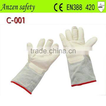 china supplier cow hide leather glove liquid nitrogen glove