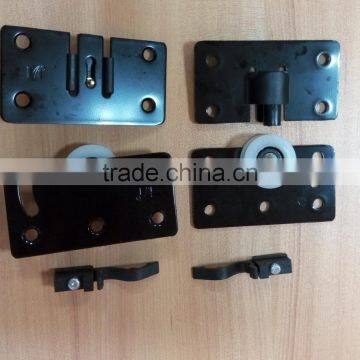 hot sell black steel and PA6 furniture hardware for sliding door weight max 40kg