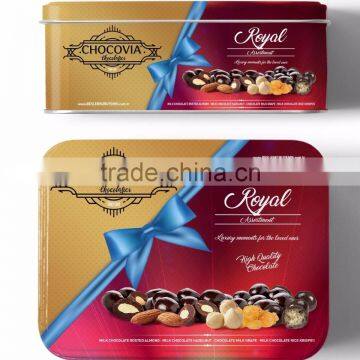 Chocolate Coated nuts in Tin Box