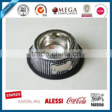 OEM Round Rubber Ring Stainless Steel Pet Bowl Antiskid