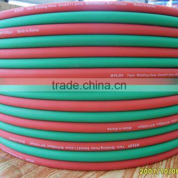 flexible rubber oxygen acetylene twin welding hose pipe