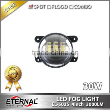 4.5" 30W Universal Harley Motorcycle Auxiliary LED Fog Light Chrome Black Base Spot Driving Lamp photo-5