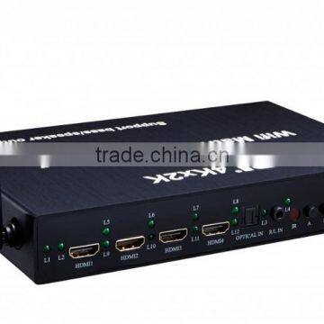 WIFI HDMI Matrix 4x2 + Amplifier (Support IOS/Android WIFI Display, 4Kx2K,Bass/speaker Output) photo-3