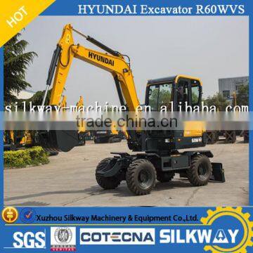 HYUNDAI Mini Wheel Excavator Machine R60WVS For Sale