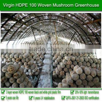 China plastic manufacture supply 3-layer woven 200 micron 5-year UV stabilized HDPE tunnel plastic greenhouse film for mushroom