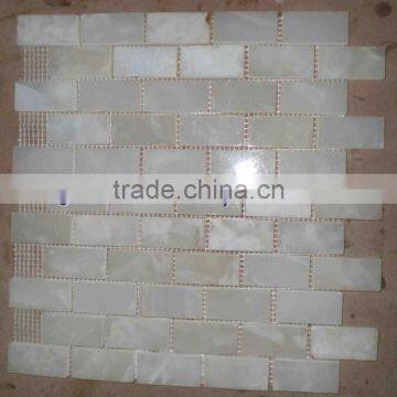 Best Selling Pure Natural WHITE ONYX MOSAIC TILES COLLECTIONS photo-6