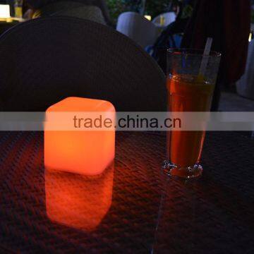 16 color changing PC LED cube square table lamp portable lighting for restaurant,home or bar decoration