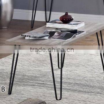 sonoma oak dinish with gunmetal gray metal legs retro coffee table