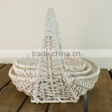 wholesale new designed set of 3 white wicker baskets for sale