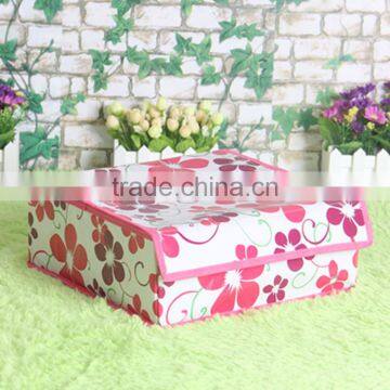 N488 Good Quality Rectangle Non Woven Coated Water Proof Foldable Storage Box Polka Dot Bin photo-2