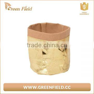 Golden Washable Bag Rolled Packing, Sack Metallic Color Keeper in Kraft photo-3