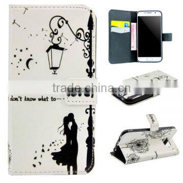 For Samsung Galaxy s6 PU Flower Pattern Flip Wallet Leather Mobile Phone Case photo-6