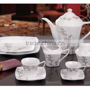 square porcelain tea set