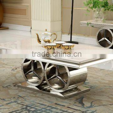2016 Luxury Stainless Steel Dining Table/ Elegant Marble Dining Table for Wholesale AH068 photo-2