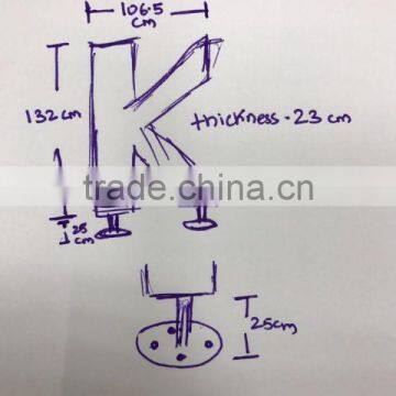 1.3m Tall Life Size Large Top Party Artificial Landscape uv Resin Plastic Animal Leaf Alphabet Letter Statue E03 1101 photo-3