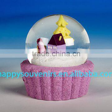 Vivid 3D House, Tree and Birds With Purple Base Snow Globe Diameter 65mm photo-2