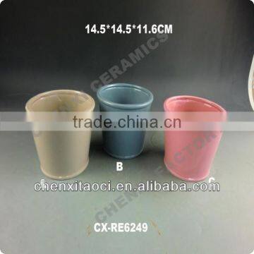 stock ceramic planter, flower pot, round flower planter