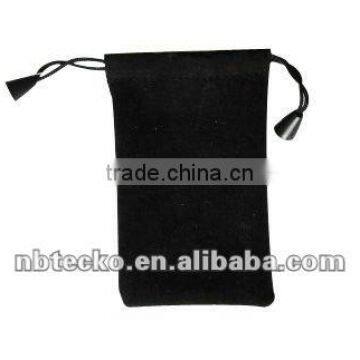 High quality velvet lanyard mobile phone pouch cell phone carry bag