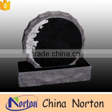 Simple design china black round granite tombstone for cemetery NTGT-022L