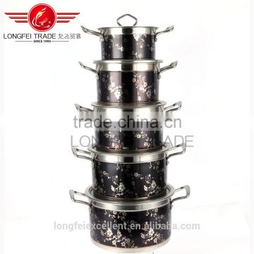 5pcs hot sale glass ld india stainless steel hot pot