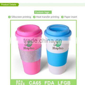 New design beautifulplastic coffee cup tumbler for women