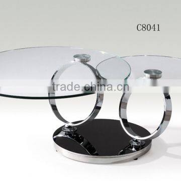 C8041 Modern Functional Swivel Glass Coffee Table photo-5