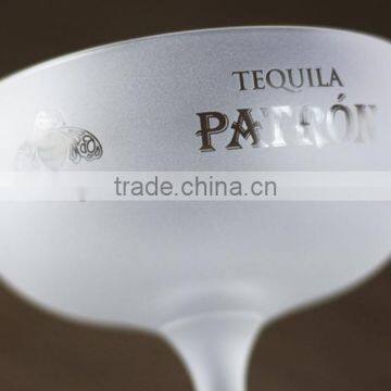 5oz Etched Laser Engrave Glass Sand Blasted Logo Wine Glass Cup photo-3