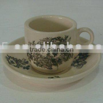 promotional decal ceramic cup and saucer