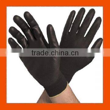 Black Nylon Black PU Coated Gloves