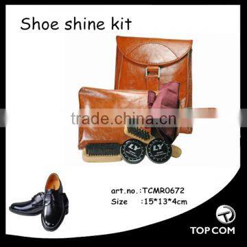 Black Shoe Polish PU Leather Travel Shoe Care Kit photo-2