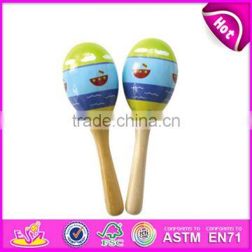 2017 Wholesale cheap educational toy wooden maracas for babies W07I060