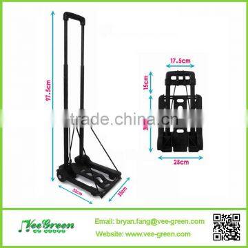 Lightweight Folding Travel Cart on Wheels/Plastic Compact Luggage Trolley