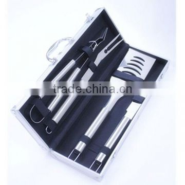 BQ-0054 / Alu case 4 pcs hollow handle bbq accessories