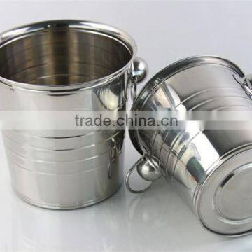 Stainless Steel Double Wall Champagne Ice Bucket With Lid & Handle