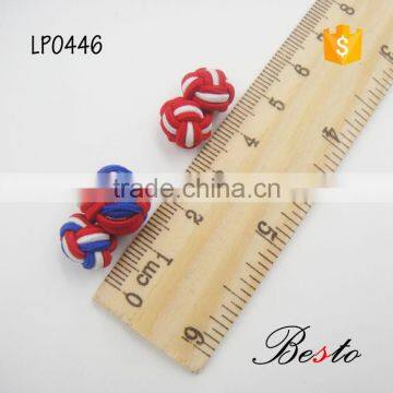 Stock Cheap 2cm Mini Hot-sale Make Custom Silk Knots Cufflinks for Garments Decoration photo-3