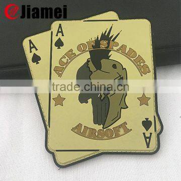 Hot selling high quality custom poker logo 3d pvc rubber patch