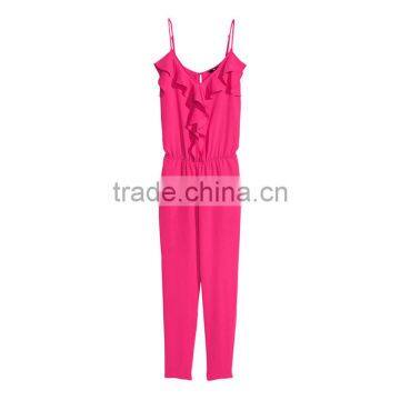 HAODUOYI Ruffles V-neck High Waist Playsuits Women Elastic Waist Playsuits Romper Jumpsuit photo-3