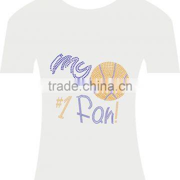 Bling Custom Size Basketball My #1 Fan Iron-on Rhinestone Transfer photo-3