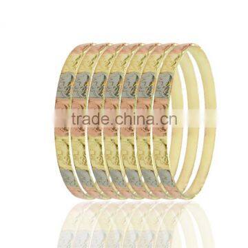 6mm 3Tone Elephants Bangle Bracelets