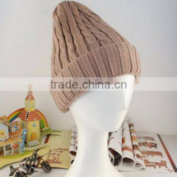 new style fur linen latest cable knitted women wool hat