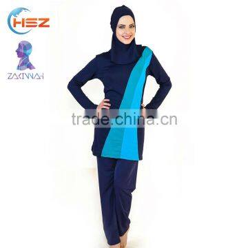 Zakiyyah 5602 Elegant Quality Islamic Hijab Swimwear With Vintage Striped Waterproof Muslim Swimming Suit photo-3