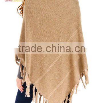 Classic Cashmere Fringed Poncho Cashmere Poncho Sweater Wrap