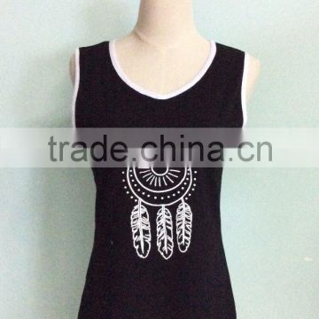 2017 Women Sleeveless Dress Slim Fit OEM Service 100% Cotton Bulk Clothing