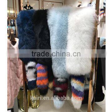 Long luxurious luxury real hair the whole skin fight color fox fur scarf collar winter new wild thick fur fox fur tail shawl