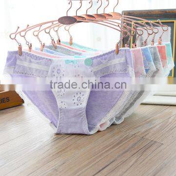 Women's Cheap Cute Cotton Lace Hipster Panty Pants Young Girls Cotton Briefs photo-2